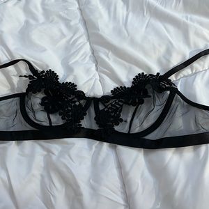 Black mesh bra